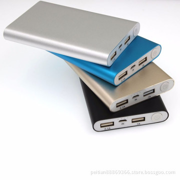 Aluminum alloy shell universal usb polymer portable battery charger power bank 10000mah with dual usb output